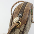 GUCCI GG Supreme Web Sherry Line Bag PVC Beige Gold 007 58 6112 Auth BA13581-9
