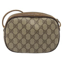 GUCCI GG Supreme Web Sherry Line Bag PVC Beige Gold 007 58 6112 Auth BA13581-2