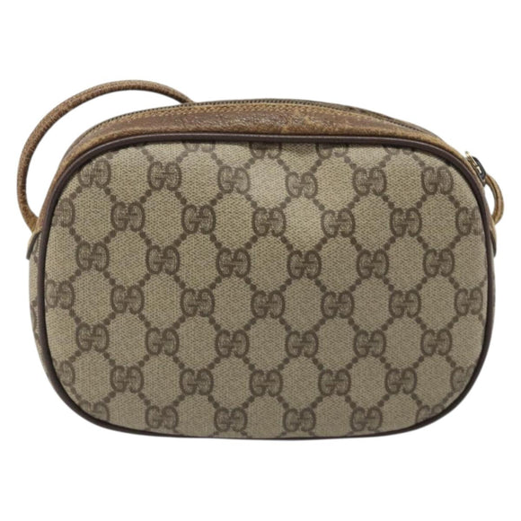 GUCCI GG Supreme Web Sherry Line Bag PVC Beige Gold 007 58 6112 Auth BA13581