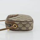 GUCCI GG Supreme Web Sherry Line Bag PVC Beige Gold 007 58 6112 Auth BA13581-4