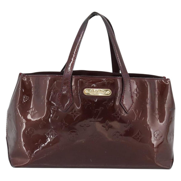 LOUIS VUITTON Monogram Vernis Wilshire PM Hand Bag Amarante M93641 Auth BA13584