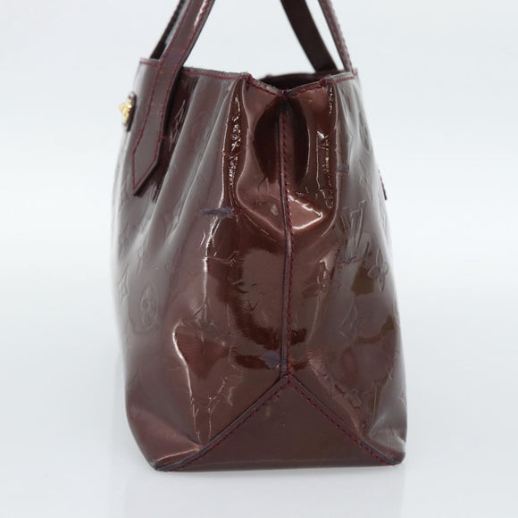 LOUIS VUITTON Monogram Vernis Wilshire PM Hand Bag Amarante M93641 Auth BA13584