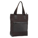 GUCCI GG Canvas Tote Bag Nylon Brown Silver 180450 Auth BA13588A-1