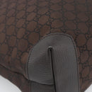 GUCCI GG Canvas Tote Bag Nylon Brown Silver 180450 Auth BA13588A-13