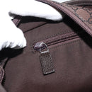 GUCCI GG Canvas Tote Bag Nylon Brown Silver 180450 Auth BA13588A-19