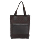 GUCCI GG Canvas Tote Bag Nylon Brown Silver 180450 Auth BA13588A-2
