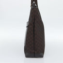 GUCCI GG Canvas Tote Bag Nylon Brown Silver 180450 Auth BA13588A-5