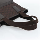 GUCCI GG Canvas Tote Bag Nylon Brown Silver 180450 Auth BA13588A-7