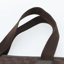 GUCCI GG Canvas Tote Bag Nylon Brown Silver 180450 Auth BA13588A-8