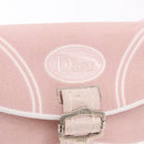 Christian Dior Trotter Canvas Shoulder Bag Pink Silver Auth BA13589A-9