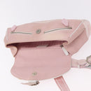 Christian Dior Trotter Canvas Shoulder Bag Pink Silver Auth BA13589A-19