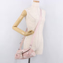 Christian Dior Trotter Canvas Shoulder Bag Pink Silver Auth BA13589A-25