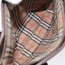 BURBERRY Hand Bag Leather Dark Brown Gold Auth BA1359-19