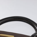 BURBERRY Hand Bag Leather Dark Brown Gold Auth BA1359-8
