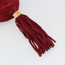 CHANEL Matelasse Chain Shoulder Bag Suede Red Gold CC Auth BA13590A-14