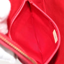 CHANEL Matelasse Chain Shoulder Bag Suede Red Gold CC Auth BA13590A-21