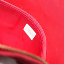 CHANEL Matelasse Chain Shoulder Bag Suede Red Gold CC Auth BA13590A-22