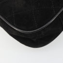CHANEL Matelasse Chain Hand Bag Suede Black Gold CC Auth BA13591-15