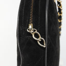 CHANEL Matelasse Chain Hand Bag Suede Black Gold CC Auth BA13591-9