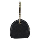 CHANEL Matelasse Chain Hand Bag Suede Black Gold CC Auth BA13591-2