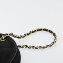 CHANEL Matelasse Chain Hand Bag Suede Black Gold CC Auth BA13591-8