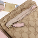 GUCCI GG Canvas Waist Bag Beige Gold 28566 Auth BA13592A-10