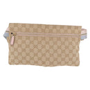 GUCCI GG Canvas Waist Bag Beige Gold 28566 Auth BA13592A-3