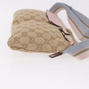 GUCCI GG Canvas Waist Bag Beige Gold 28566 Auth BA13592A-4