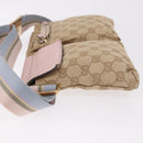 GUCCI GG Canvas Waist Bag Beige Gold 28566 Auth BA13592A-6
