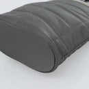 CHANEL Hand Pouch Choco Bar Hand Bag Nylon Gray Silver CC Auth BA13593A-10