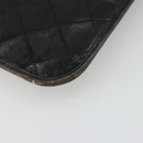 CHANEL Chain Tote Bag Lamb Skin Black Gold CC Auth BA13601-14