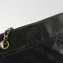 CHANEL Chain Tote Bag Lamb Skin Black Gold CC Auth BA13601-15