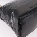 CHANEL Chain Tote Bag Patent leather Black Gold CC Auth BA13602A-12
