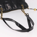 CHANEL Chain Tote Bag Patent leather Black Gold CC Auth BA13602A-7