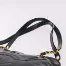 CHANEL Chain Tote Bag Patent leather Black Gold CC Auth BA13602A-8