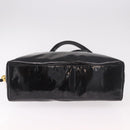 CHANEL Chain Tote Bag Patent leather Black Gold CC Auth BA13602A-9
