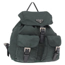 PRADA Backpack Nylon Green Silver Auth BA13603A-1