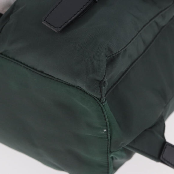 PRADA Backpack Nylon Green Silver Auth BA13603A