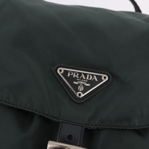 PRADA Backpack Nylon Green Silver Auth BA13603A