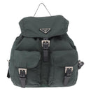 PRADA Backpack Nylon Green Silver Auth BA13603A-13