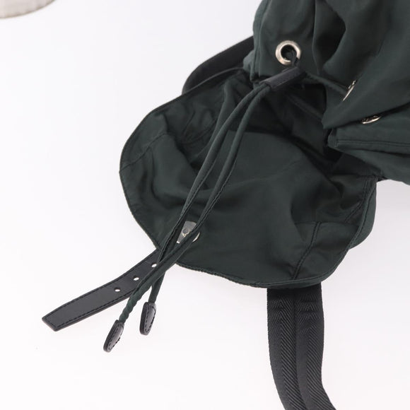 PRADA Backpack Nylon Green Silver Auth BA13603A