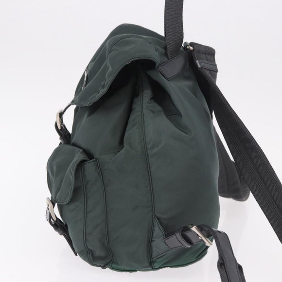 PRADA Backpack Nylon Green Silver Auth BA13603A