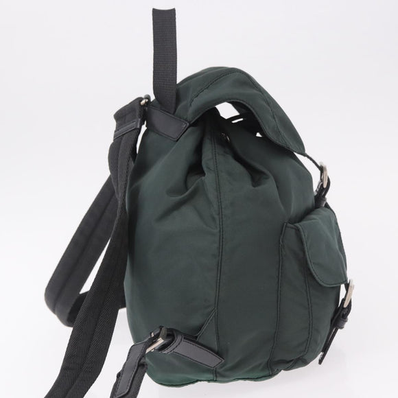 PRADA Backpack Nylon Green Silver Auth BA13603A