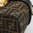 FENDI Zucca Canvas Hand Bag 2way Black Brown Auth BA13604A-12