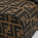 FENDI Zucca Canvas Hand Bag 2way Black Brown Auth BA13604A-14