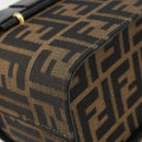 FENDI Zucca Canvas Hand Bag 2way Black Brown Auth BA13604A-15