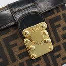 FENDI Zucca Canvas Hand Bag 2way Black Brown Auth BA13604A-17