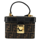 FENDI Zucca Canvas Hand Bag 2way Black Brown Auth BA13604A-2