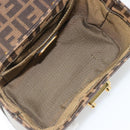 FENDI Zucca Canvas Hand Bag 2way Black Brown Auth BA13604A-20