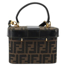 FENDI Zucca Canvas Hand Bag 2way Black Brown Auth BA13604A-3